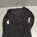 oten Women's Sparkly Deep V Neck Long Sleeve Ruched Bodycon Slit Cocktail Party Club Night Out Slim Fit Glitter Dresses (Medium, Black)