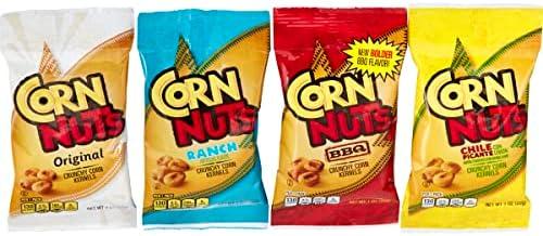2 x CORN NUTS Variety Pack, Crunchy Corn Kernels, Snack Box, Individual Packs, Snacks For Adults, Original, Ranch, BBQ, Chile Picante con Limon, 1oz. (Pack of 12) (BBD-08/02/2026)