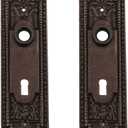 Renovators Supply Manufacturing 7 1/4 in. x 2 1/4 in. Door Back Plate with Keyhole - Solid Brass Victorian Escutcheon Pack of 2