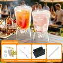 2 PCS 1.6 Gallon Drink dispenser,Plastic Water Dispenser with Detachable Base Iced Juice Container Unbreakable for Wedding Party，Counter Tops, No Mess, Easy to Assemble & Wash