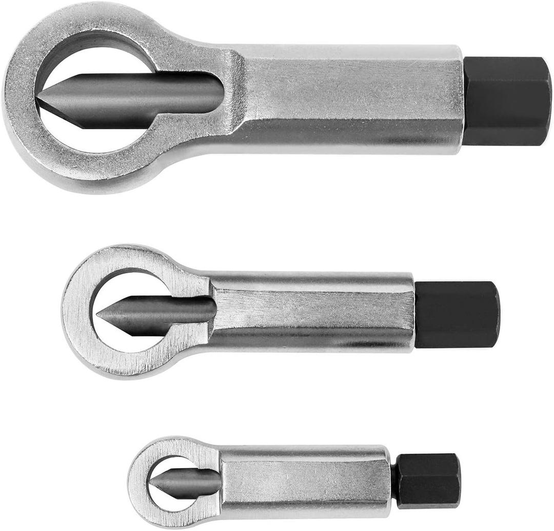QWORK 3 Set Nut Screw Splitter Set Nut Remover Tools, Nut Splitter Cracker, Rusted Nut Breaker, Steel Nut Remover Extractor Tools, Manual Pressure Nut Cracker Metal Splitter QWORK 3 Set Nut Screw Splitter Set Nut Remover Tools, Nut Splitter Cracker, Rusted Nut Breaker, Steel Nut Remover Extractor Tools, Manual Pressure Nut Cracker Metal Splitter