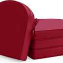 Outdoor Chair Cushions Set of 4: Waterproof & Fade Resistant Patio Furniture Cushions - 18.5 x 16 x 2 Inch Non Slip Round Corner Seat Cushion Pads with Removable Cover for Garden Yard Lawn, Burgundy