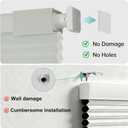 Changshade No Drill No Tools Light Filtering Cellular Shades,Cordless Blinds for Indoor Windows,Window Shades Honeycomb Blinds for Bedroom,Office,Home,36" w x 64" h,Grey