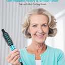Farery Mini Thermal Brush 3 Temperature Adjustable, 3/4 Inch Travel Curling Iron for Short Hair, Heated Round Brush for Touch-ups and Small Curls, Lightweight Curling Wand for Thin Hair, Dual Voltage
