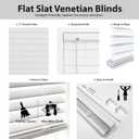 DEZ FURNISHINGS 2" Cordless Flat Slat Venetian Blind, 60.5" W x 48" H, White