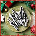 6 Pcs 6.3 Inches Mercury Glass Finial Christmas Ornaments Hanging Christmas Finials Glass Ornaments Assorted Mercury Decor for Vintage Holiday Xmas Tree Decoration(Black and White)