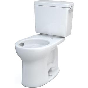 2 x TOTO Drake Two-Piece Round 1.28 GPF Universal Height TORNADO FLUSH Toilet with CEFIONTECT, Cotton White - CST775CEFRG#01