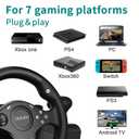 DOYO Steering Wheel with Pedals for PC/Xbox/PS4/Switch 270 Racing Wheel, Gaming Steering Wheel with Gear Shifter, Dual Vibration, Clamp Mount, Driving Simulator for Sim Racing