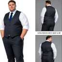 GATMSTZ Men's Formal Big Tall 3 Pieces Suit 2 Buttons Wedding Jacket Vest Pants (Charcoal, 56R)