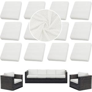 Outdoor Cushion Covers Set,12PCS Patio Furniture Couch Seat Slipcovers, Replacement for Sofa Sectional Chair(Cover，Only)