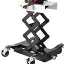 Garvee 450 LBS Capacity Low Profile Transmission Jack with Safety Straps, 7-23 in Lift Range, Heavy Duty Auto Repair Lifting Jack with 4 Wheels for for Smaller Vehicles, Black