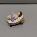 Needzo Nativity Set, Two Piece Baby Jesus Christ in Manger, Religious Christmas Decoration, 4 by 3 Inches