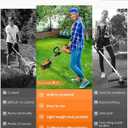 21V Cordless Weed Wacker, 2-in-1 Electric Weed Eater Battery Powered with Wheel and Blade, Stringless Grass Trimmer for Garden Yard, 90° Collapsible