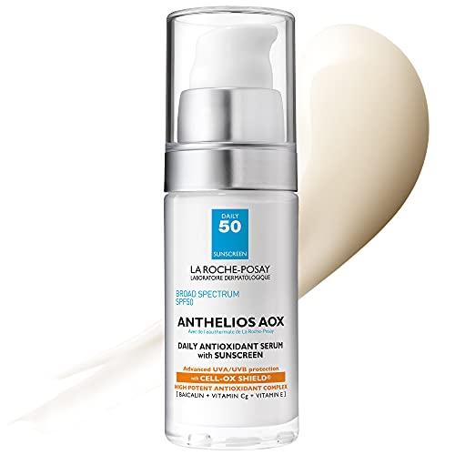 La Roche-Posay Anthelios AOX Daily Antioxidant Serum with SPF, Face Moisturizer with Sunscreen and Vitamin C & E, Oil Free Face Sunscreen for Sensitive Skin, Moisturizing Sun Protection, 30ml