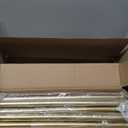 Warm Gold Corner Window Curtain Rods with Aluminum End Cap Finials and Brackets,1 Inch Diameter Bay Window Curtain Rods,2 Sided 32-86 Inch Adjustable Drapery Rod