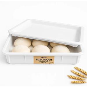 KUPIP Pizza Dough Proofing Box Commercial Quality with lid - 1 box and 1 lid Included. Stackable and Perfect to use as Pizza dough proofing container or bread proofing box (17.50 x 13 Inches) x1