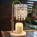 Candle Warmer Lamp with Timer Dimmer Adjustable Height Candle Warmer with Marble Base for Jar Candles,Candle Lamp with 3 Bulbs for New Home Decor, Women Mom Christmas Birthday Gifts, French Gold