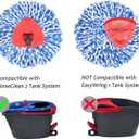 4 Pack Spin Mop Replacement Heads Microfiber Mop Refills Compatible with 2 Tank System Replace Head Safe for Cleaning All Hard-surfaced Floors Includes 1 Extra Mop Replacement Base