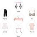 Skirt Hangers 20 Pack, Pants Hangers with Clips360 Swivel Hook Space Saving Hangersfor Pants, Skirts, Clothes, JeansPink