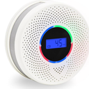 10-Year Battery Smoke and Carbon Monoxide Detector, 2-in-1 Smoke CO Alarm with Digital Display, Reliable Fire and CO Alarm for Home, Bedroom, Kitchen (1 Pack)