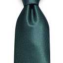 2 x Solid Color Ties Set Men Handkerchief Cufflinks Brooch 3.15 inches Classic Formal Necktie Pocket Square Set (Green)