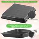 WAYNHUI Squared Plant Saucer 23inch 2pack Square Plastic Basin Tray Large/Small Water Receiving Tray(Black 23inch 2pack)
