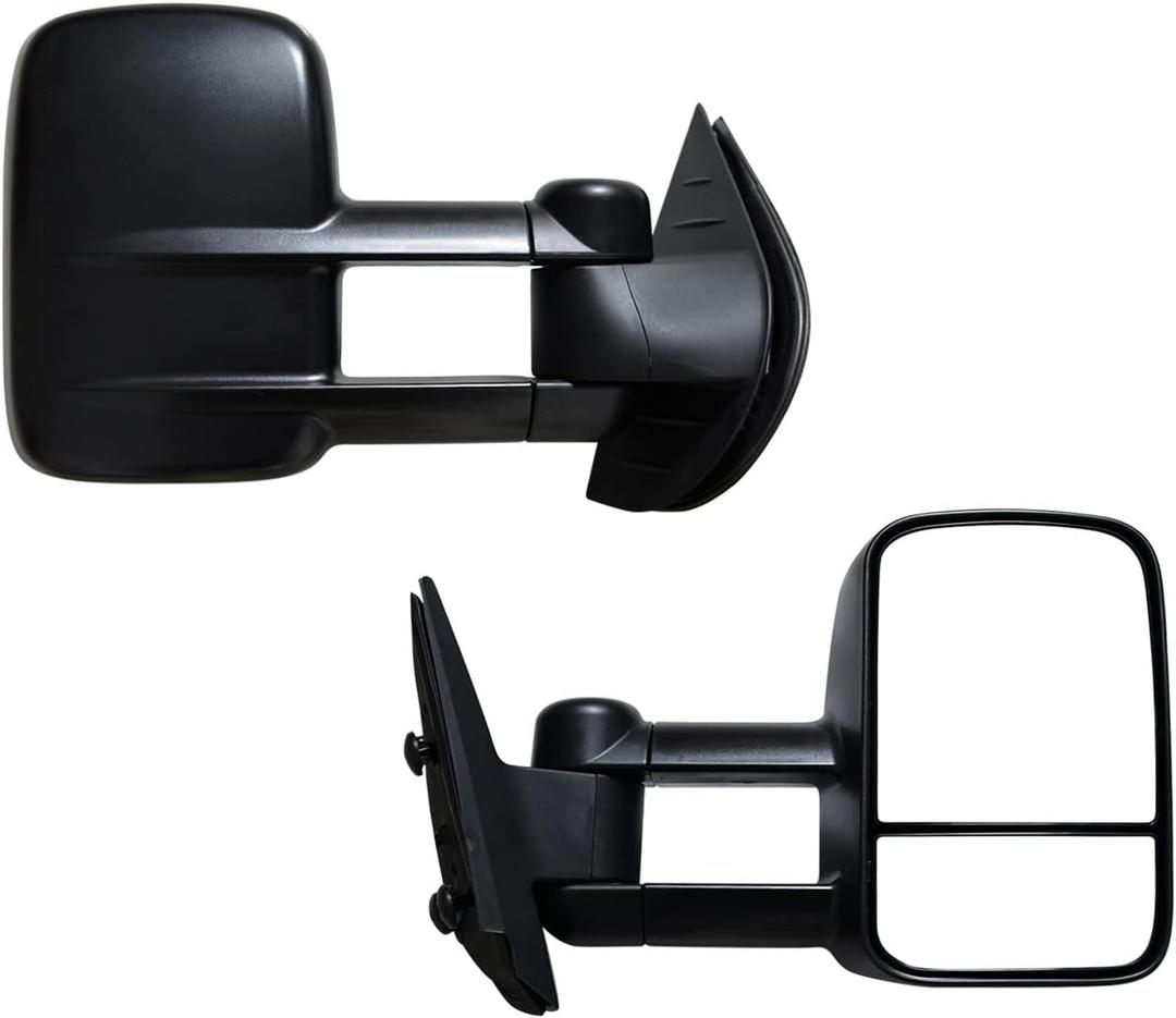 AERDM Towing Mirrors Manual Operated Textured Black Telescoping fit for 2007-2013 Chevy/GMC Silverado/Sierra Exterior Accessories Mirrors