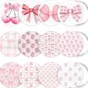 12 Pcs Christmas Bow Party Favors Mini Compact Mirror Bulk Coquette Aesthetic Party Favors Little Pocket Mirrors for Women Girl Birthday Holiday Stocking Stuffer (Cute Style,Pink)