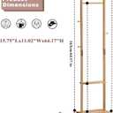 SOBIBO Wood Coat Rack Freestanding with Shelves & Hooks, 15.75inch, Natural