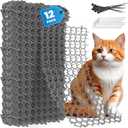 Petfolio 12 Pack Scat Mat for Cats - 16 x 8 Inch Cat Deterrent Mat with Spikes with 1 Inch Spikes, 6 Garden Staples & 10 Zip Ties. Pet Training Mat for Cat Repellent Indoor & Outdoor