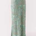 Women Y2K Sequin Long Skirt Sparkle Rhinestone Floral Maxi Skirt High Waist Glitter Midi Skirt Going Out