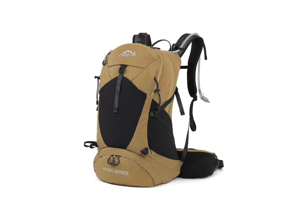 Hiking Backpack,Waterproof Hiking Daypack with 3L Water Bladder and Rain Cover, Lightweight Travel Camping Backpack for Men Women (Khaki)