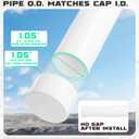 6 Pcs 3/4 Inch PVC Pipe with 1.05 Inch OD, 17 Inch SCH40 White Furniture Grade PVC Pipes, Fits Standard 3/4 Inch PVC Fittings, Easy to Cut for DIY Frames, Greenhouse, Garden and Workshop Projects