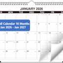 2 x Wall Calendar 2026-2027, Jan 2026 to Jun 2027, 18 Months Calendar 14.7 * 11 Inch, Wall Calendar for Home or Office Planning and Organizing-White