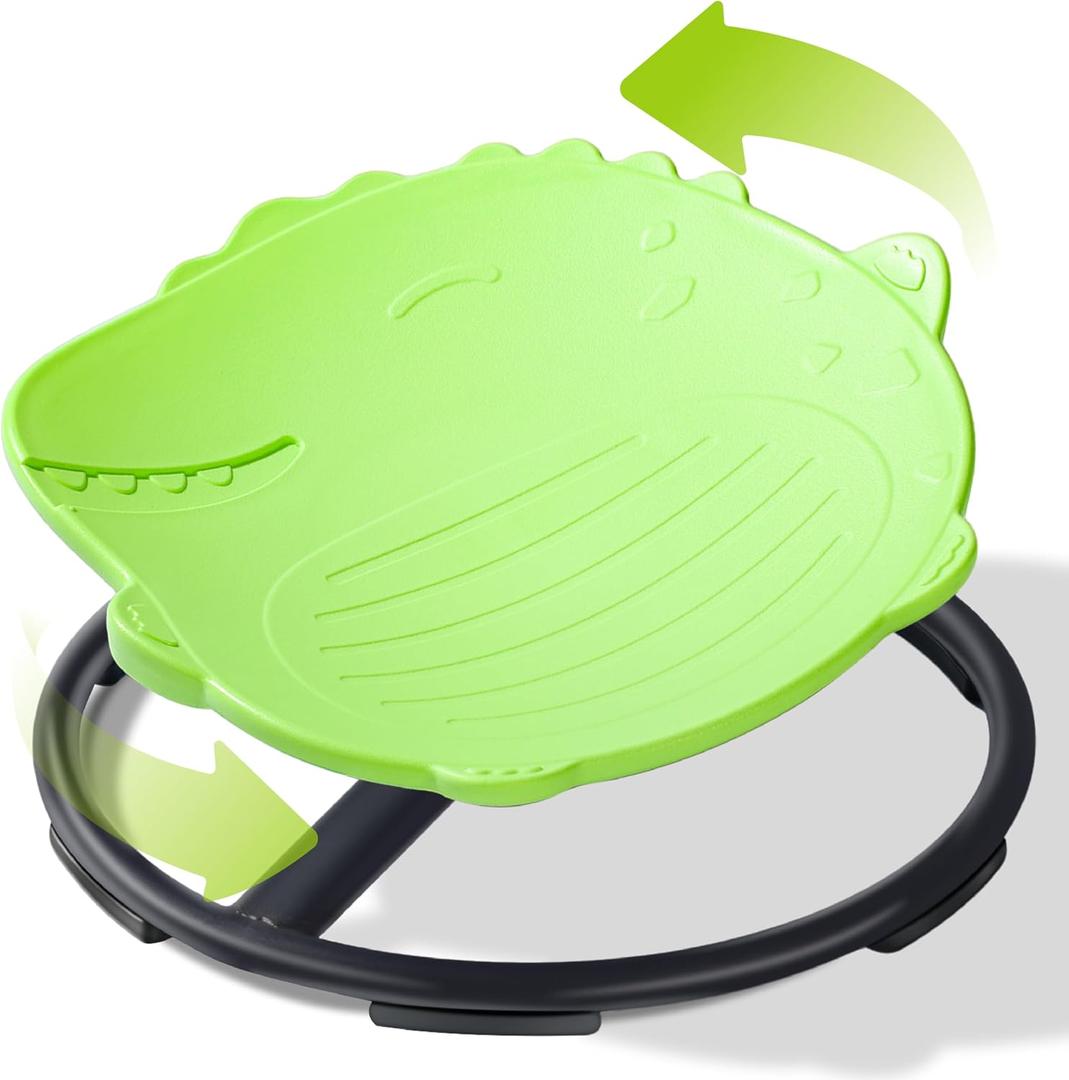 Dinosaur Spinning Chair for Autistic Kids Sensory Spinning Toy, Spin Chair for Kids Autism, Sensory Swivel Seat for Balance, Coordination, Focus & ADHD Support, Autism Sensory Products(Green)