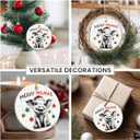 2 x Pig Ornaments for Christmas Tree 2025 - Funny Gifts for Friends Neighbors Farmer, Farm Animal Ceramic Ornament as Christmas Tree Decorations, Cute Animal Lovers Gifts for Women, Men