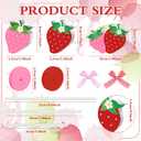 Briwooody 6 Pcs Strawberry Table Decorations Red Pink Strawberry Tiered Tray Decor Summer Wooden Sign Rustic Tabletop Centerpiece Farmhouse Tall Standing for Birthday Baby Shower Party Home Decor