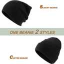 Rosoz Unisex Beanie Winter Knitted Skull Cuffed Soft Warm Hat for Men/Women Slouchy Ski Watch Cap (Black)