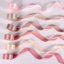 6 Rolls Ribbon for Flower Bouquet, 1" x 30yard Double Face Satin Dusty Rose Wedding Ribbon Pink Silk Ribbons for Wedding Invitations, Craft Decorating, Shower, Parties, Dating (6 Colors)