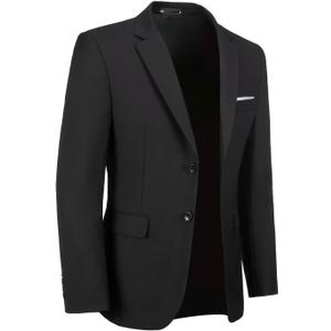 Mens Suit Jackets Two Button Slim Fit Blazers Casual Suit Separates Coat Sport Coats with Pockets for Wedding Prom Party (5X-Large, Black)