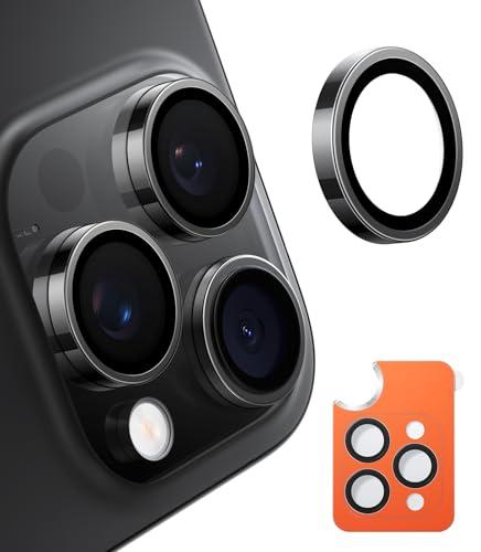 TORRAS 3-Year Ultimate Durability 9H+ glass for iPhone 16 Pro Max/16 Pro Camera Lens Protector [1:1 Invisible Fit & Ultra Clarity] Camera Protector 16 Pro Max/16 Pro Tempered Glass, Black Titanium