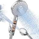 SR SUN RISE Filtered Shower Head with Handheld High Pressure 9 Spray Mode Showerhead Detachable Shower Head Water Softener Filters Beads for Hard Water Remove Chlorine 1 Filter Bright Silver