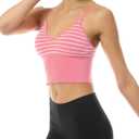 Design by Olivia Women's Longline Sports Bra Padded Workout Yoga Tank Top Gym Running Fitness Crop Top Shirt (S)