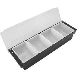 Salad Bar Buffet Station For Home, Black Plastic Transparent Lid Condiment Containers With Lids Fruit Tray with Detachable for Fruits, Vegetables, Sauces, Gravies, Dips