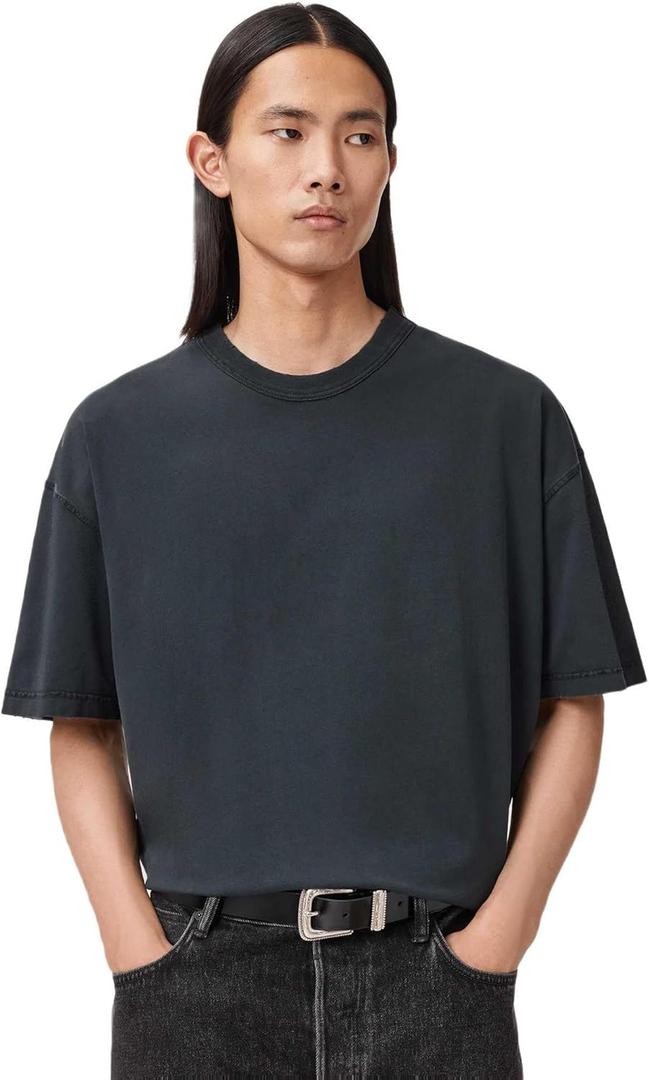 Allsaints Mens Cole Ss Crew (Medium, Washed Black)