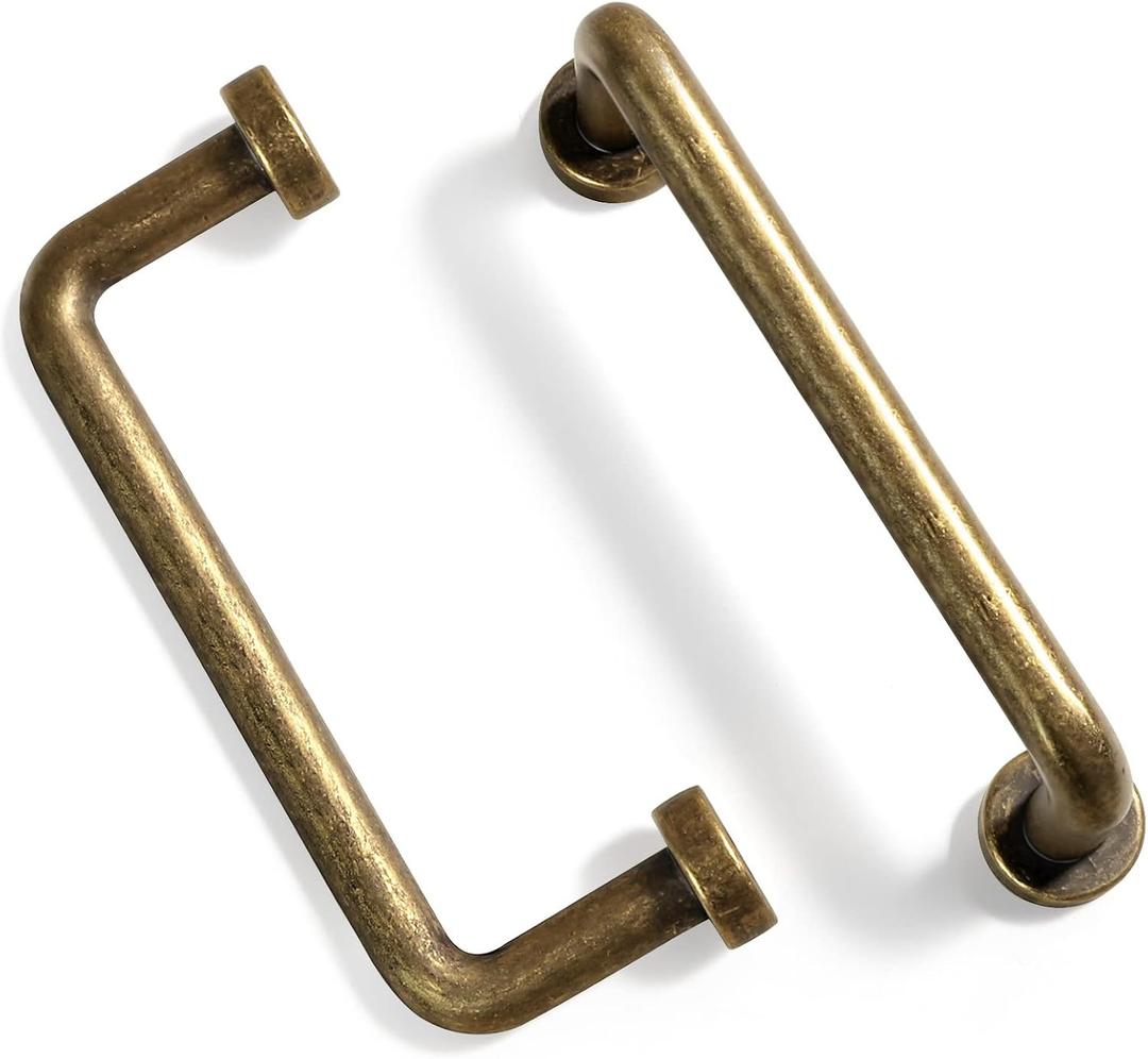 Goo-Ki 6 Pack 3'' Center to Center Antique Brass Cabinet Bar Pulls Vintage Drawer Handles Closet Classic Retro Home Kitchen Improvement Hardware