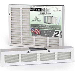 2-Pack Riverline Filter Replacement for AprilAire 210 Whole House Air Purifiers - MERV 11 Dual Flow - Compatible with Aprilaire Models 1210, 1620, 2210, 2216, 3210, and 4200 - Size: 20x25x4
