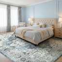 10x14 Area Rug for Living Room,Washable Carpet Blue Grey/Beige