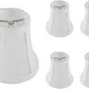 Mini Lamp Shade Clip On Bulb for Candelabra Bulbs- Barrel Fabric Shade ONLY for Candle Bulbs Chandelier Wall Lamp DIY Lighting Accessories (5, White)