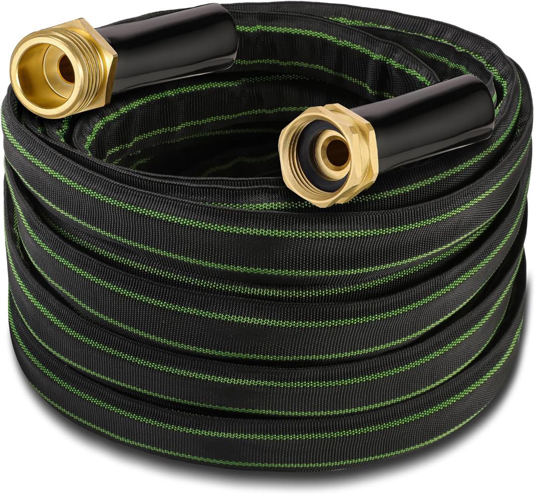 75 ft Garden Hose Non-Expandable Hose - Flexible Water Hoses with Extra-Strong Brass Connector,Superior Strength Fabric-3- Layers Latex - Leakproof Lightweight Non-Expanding Pipe for Yard Watering